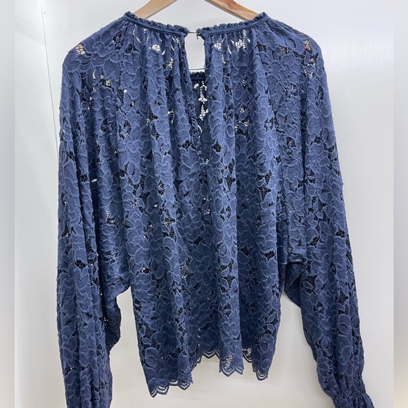 Free People Navy Lace Blouse - Picture 2 of 3